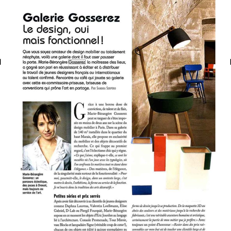 PARIS CAPITALE - Galerie Gosserez - le design, oui mais fonctionnel !